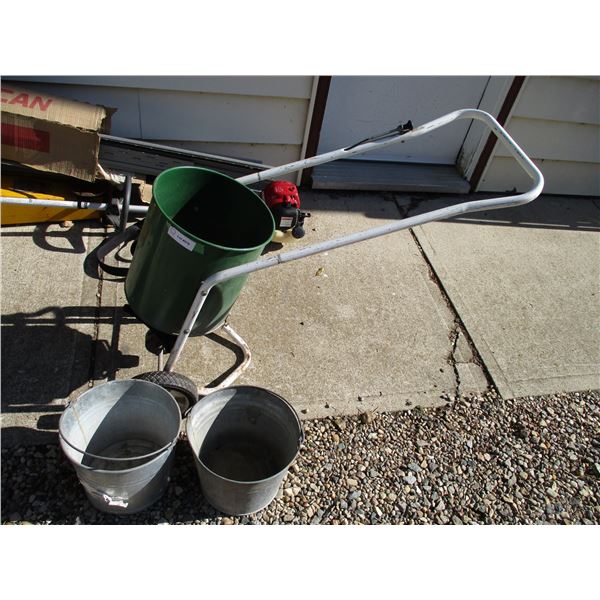 Grass Seeder with (2) galvanized Pails