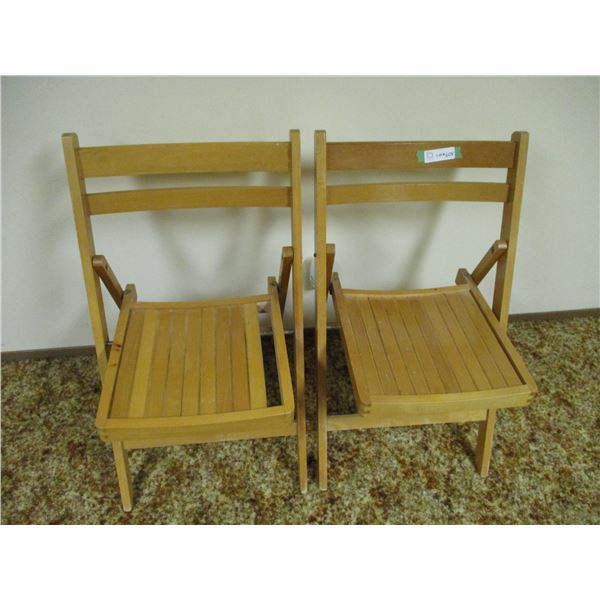 (2X THE MONEY) Wooden Folding Chairs