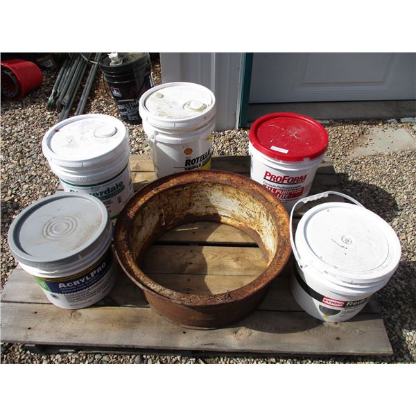Fire pit rim, tile adhesive, drywall filler, plus misc