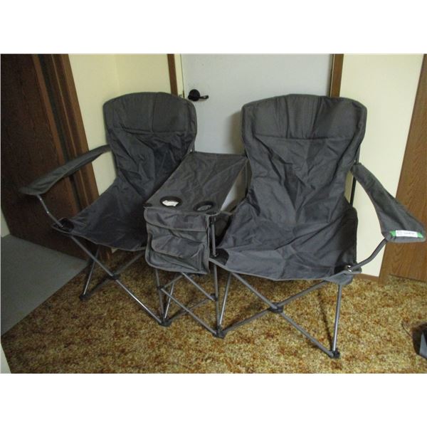 Double folding lawnchair with bag