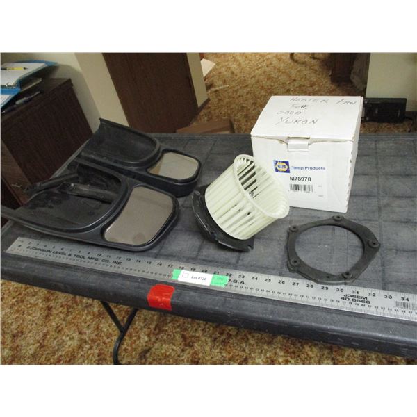 New heater fan motor for 2000 yukon plus GM mirror extension