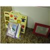 Image 2 : Wooden storage toy box plus vintage kids toys (Box 59" x 16")