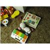 Image 4 : Wooden storage toy box plus vintage kids toys (Box 59" x 16")