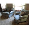 Image 1 : (2 X THE MONEY) Sage green (1 love seat and 1 chair)