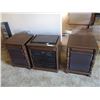 Image 1 : (2) Wooden end tables with built in Hitachi speakers (table speaker combo)