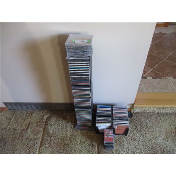 CD Holder with CD's (Country, rock, & misc CD's)
