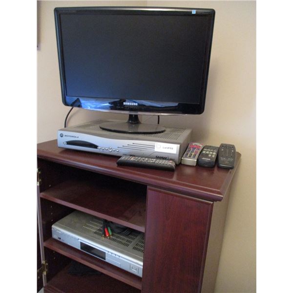 Samsung small HD TV Monitor with remote, Motorola receiver, Pace HD DVR (No Cabinet)
