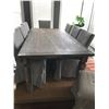 Image 2 : High End Solid Pine Whitewashed  Grey Table & 8 Parson Chairs w Linen Covers