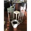Image 1 : 3 Plant Stands and White Ceramic Pot
