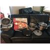 Image 1 : Pizza Baking Stone, Various Pots, Pans & Strainers