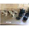 Image 1 : 8 Norman Rockwell Mugs, CH'A Tea Blue Teapot/Mugs/Cream/Sugar Dishes