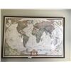 Image 1 : Huge National Geographic Framed World Map