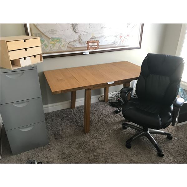 Desk, Filing Cabinet