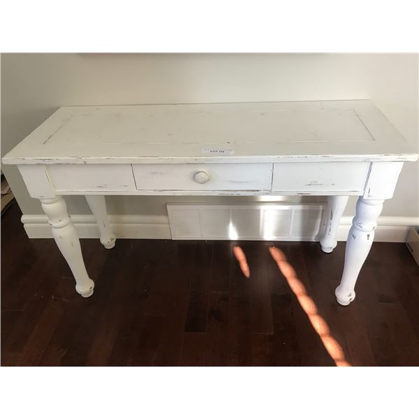 White Wood Hall Table w Drawer