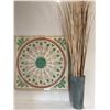 Image 1 : Large Metal Wall Art, Vase w Decorative Sticks