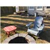 Image 4 : 4 Red and Grey Adirondack Chairs & Side Table