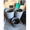 Image 1 : 2 Large Cement Planters and Wood Bucket Planter