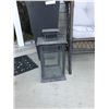 Image 2 : Large Black Planter, Metal Candle holder, 2 Grey Upholstered Outdoor Chairs