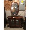 Image 1 : Bombay Company Mahogany Cabinet & Oval Mirror