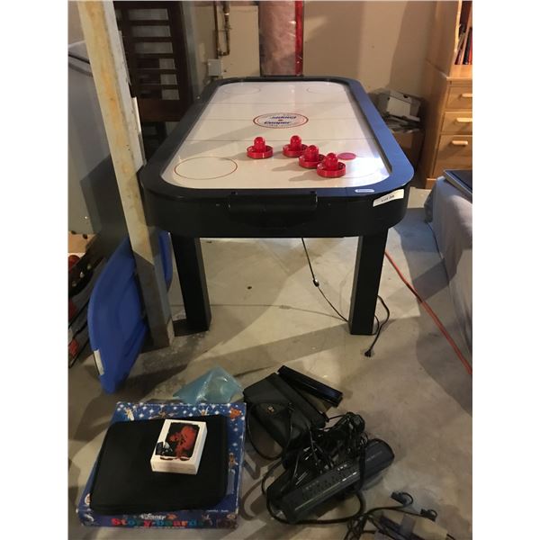 Cooper Air Hockey Table, Nintendo Super NES w Controllers, Disney Storyboards Games, Cd Case & 2 Emb
