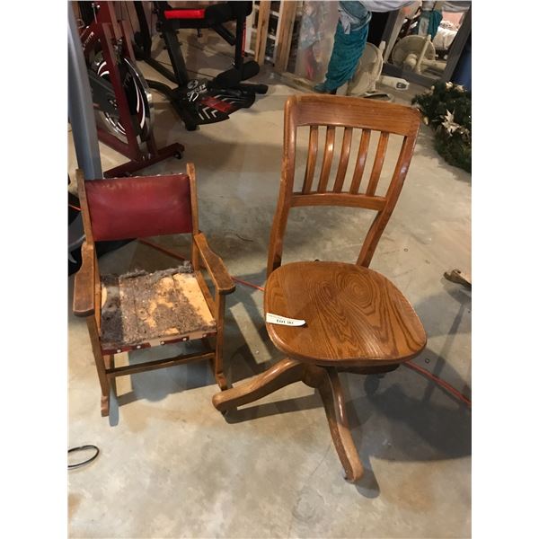 Solid Wood Desk Chair & Children's Rocking Chair (requires upholstery)