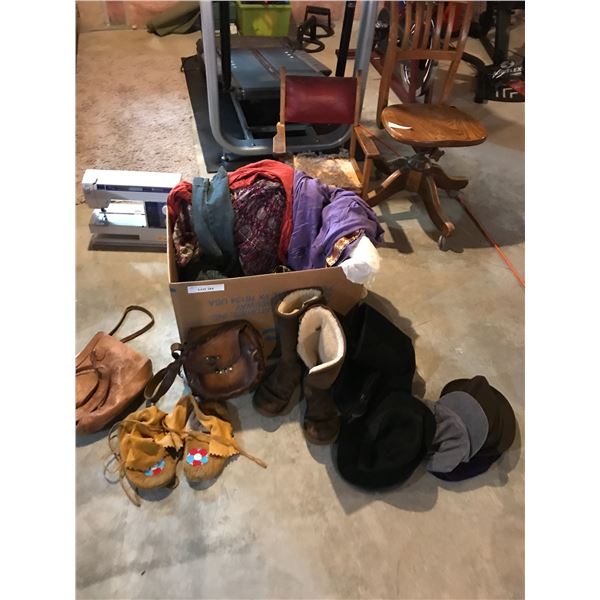 2 pair of ladies UGG Boots (1 pr requires new zipper), Mukluks, hats, leather purses & Boho Clothing