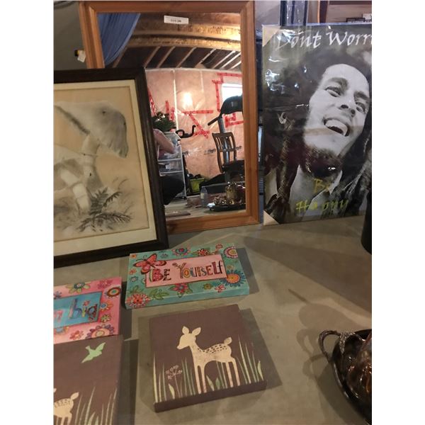 Bob Marley Print, Children's Wall Art (4), Mushroom Picture & Framed Mirror