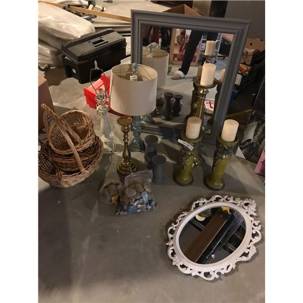Candle Holders Lamps, Decorative Rocks, Candle Holders, 2 Mirrors