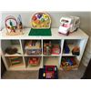 Image 1 : Wood Shelving Unit & Various Children's Toys