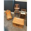 Image 1 : Children's Wooden Play Furniture - High Chair 2 Baby Rockers & Butterfly Box and Duplo Lego