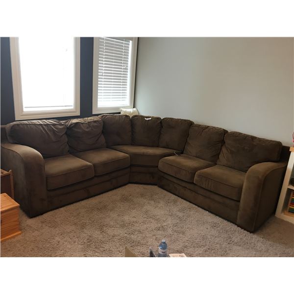 Beautiful Brown Ultrasuede Sectional (Like New)