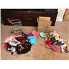 Image 1 : Huge lot of Doll Clothes, Kid's Costumes, Mini Metal Shopping Cart, Baby Carrier & Bathtub