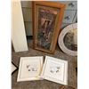 Image 2 : African Wall Art, Framed Sheep Pictures, Round Mirror, Wood Shelf & Asst Frames