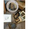 Image 3 : African Wall Art, Framed Sheep Pictures, Round Mirror, Wood Shelf & Asst Frames