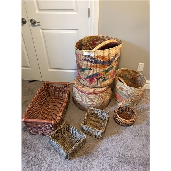 Beautiful Assortment of Woven & Wicker Baskets & Lids