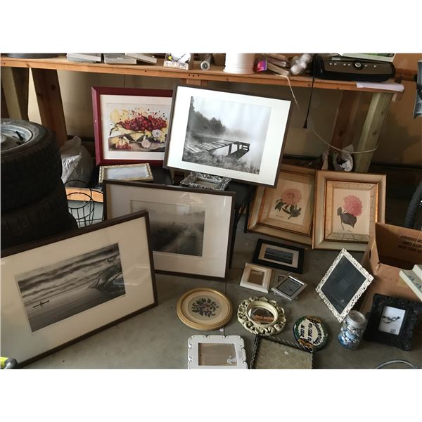 Decorative Mirror & Rocks, Asst Photos and Frames