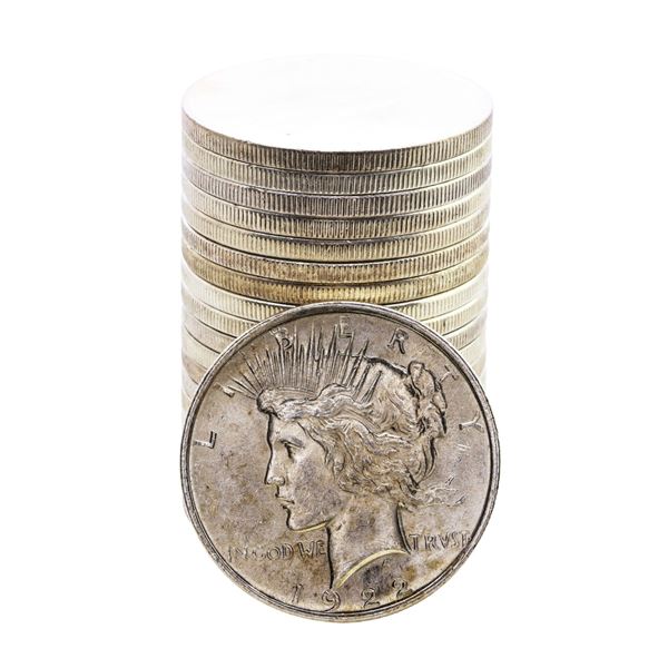 Roll of (20) 1922 $1 Peace Silver Dollar Coins
