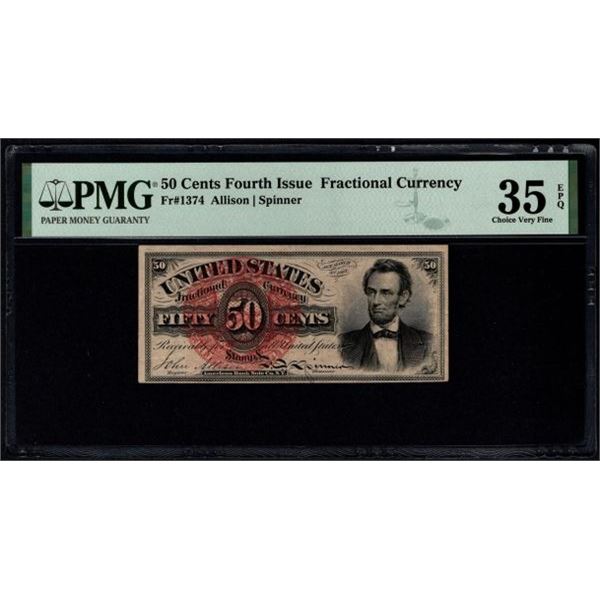 50 Cent Fourth Issue Fractional PMG 35EPQ