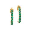 Image 1 : Plated 18KT Yellow Gold 1.20ctw Green Agate and Diamond Earrings