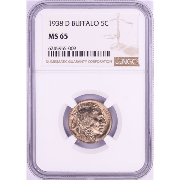 1938-D Buffalo Nickel Coin NGC MS65