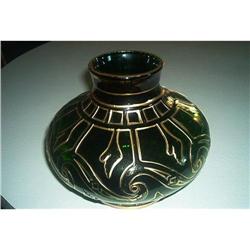 Mold Blown Forest Green Glass Vase #2068192