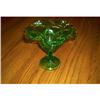 Image 1 : Forest Green Blenko Glass  Decorative Compote #2068216