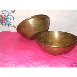 Vintage Antique two copper work bowls #2068315