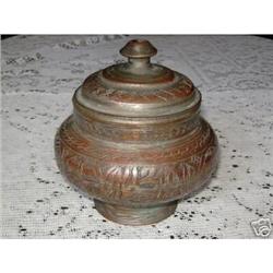 Vintage jar Persian Antique copper work candy #2068317