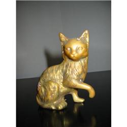 a metal detailed cat figurine, vintage!  #2068328