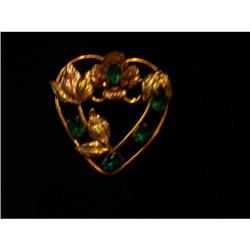 Vintage Sterling Heart Shaped Pin w/rhinestones#2068369