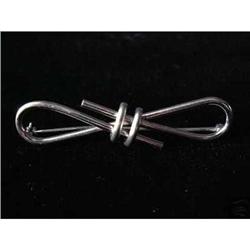 Pretty, Fluid Vintage Bow Pin, 6.4 Grams Silver#2068572