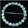 Image 1 : Vintage Blue Rhinstone Circle Pin #2068573