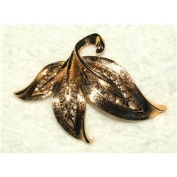 Vintage Monet 3-Leaf Goldtone Brooch/Pin #2068577