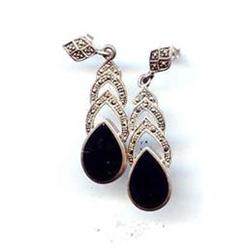 Long and Lush Onyx and sterling earrings #2068592